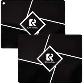 KitchenRaku Induction Cooktop Mat, (magnetic) Induction Cooktop Protector For Induction Stove, Round Stove Top Cover Induction Silicone Mat, Usable as Microwave Mats (10.2x13.8 IN, Black)