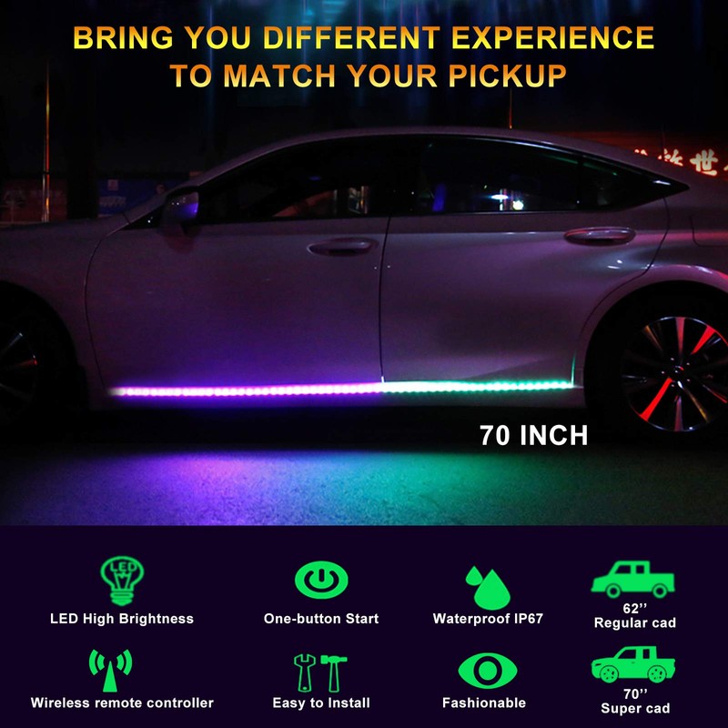 OPL5 Dream Color 2Pcs Truck LED Running Board Lights Sequential