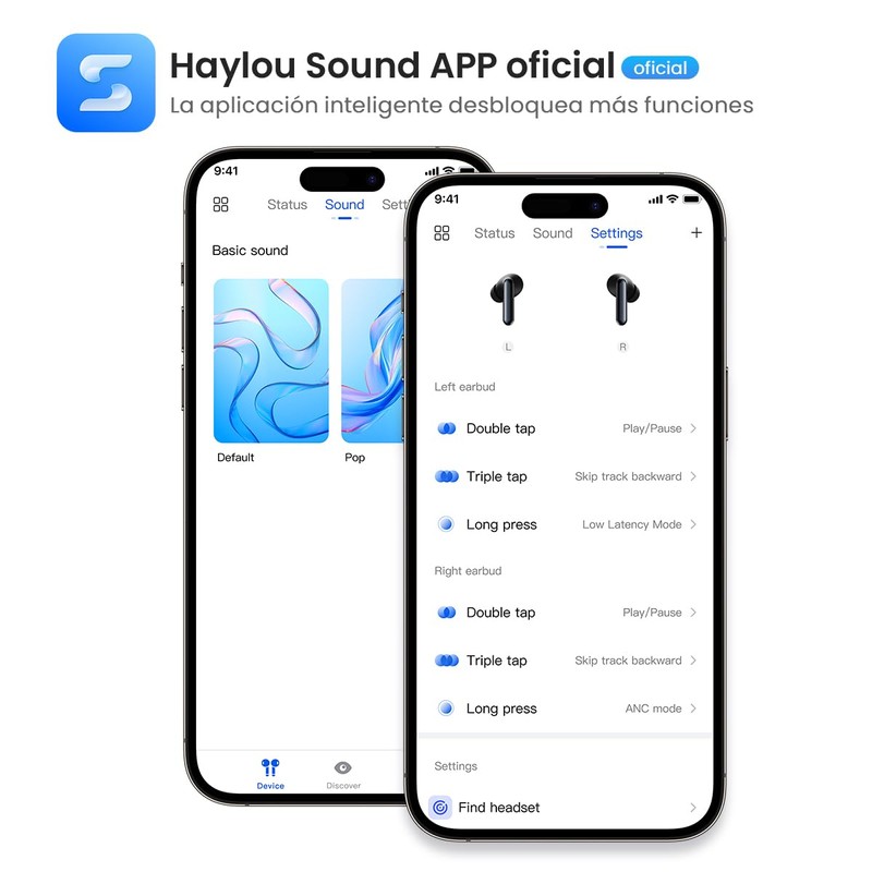 HAYLOU Mori Pro ANC Auriculares In-Ear Inalámbricos, Cancelación Activa de
