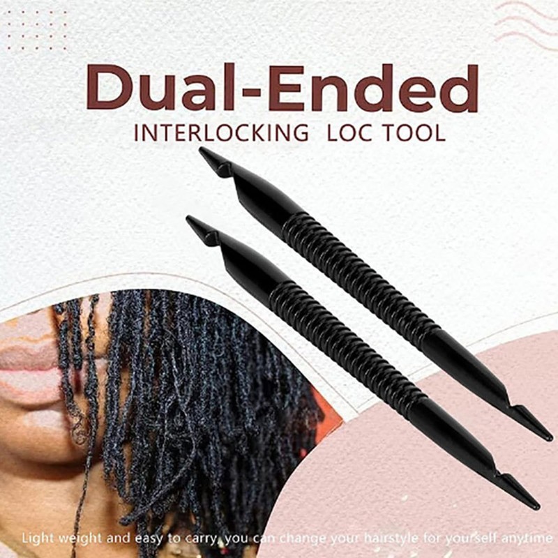 ieron Interlocking Tool for Locs,Dual-Ended Dreadlock Crochet Needle,Retightening Tool,Loc Maintenance,