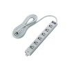 Elecom T-WRMK3630LG/RS Power Strip, Lightning Guard, Outlet, 6 Outlets, 3P