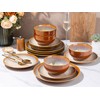 LERATIO Ceramic Dinnerware Sets for 4, Coupe Plates and Bowls
