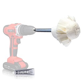 Flitz Buff Ball Car Buffer Drill Attachment with Self-Cooling Design, Never Burns + No Exposed Hardware to Prevent Scratches, Buff and Polish Any Surface, Machine Washable, 2 Inch, White (SM10250-50A)