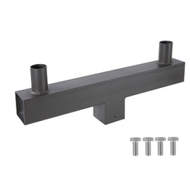 180 Degree Double Square Bullhorn Bracket for 2 Lights, Mounting Bracket With Square Pole,Double Tenons in 2 3/8 inch Slip Fitter Light, for Parking Lot Light and Outdoor lighting fixtures