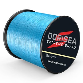 Dorisea Extreme Braid 100% PE - Sedal de pesca trenzado, 91 m - 2187 m, 2,7 - 136 kg, color azul (1500 m, 31,7 kg/0,44 mm)