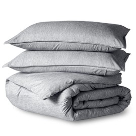 Bare Home Bedding Duvet Cover Oversized King Size - Premium 1800 Super Soft Collection - Lightweight, Duvet Cover - Soft Textured Bedding (Oversized King, Heathered Charcoal)