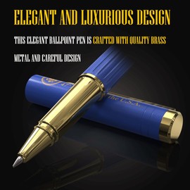 TAUXBLO Luxury Black Lacquer Rollerball Pen with 24K Gold Finish - Smooth Liquid Ink Writing Pens for Executive Office, Best Graduation Gifts for Men & Women, Professional Fancy Desiner Pen Gift Set