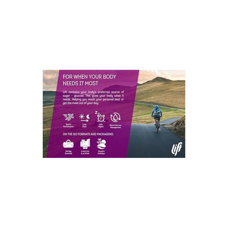 Lift Lift Fast-Acting Glucose Chewable Energy Tablets, Mixed Raspberry and