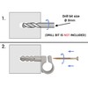 (Pack of 10) Grey Plastic Clamps for 13-15mm Pipes, Hose