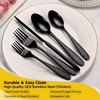 Black Hammered Silverware Set, 20-Piece Heavy Duty Stainless Steel Flatware