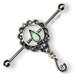 Unbranded 14g Sparkle Dangle Resin Doplet Flower Sun Boho Industrial Bar (H91)