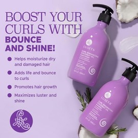 Luseta Curly Hair Shampoo and Conditioner Set with Coconut Oil, Unlimited Bounce and Definition for wavy and Coily hair, Reduce Frizz and Repair Dry H