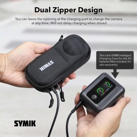 SYMIK Capsule Case for Insta360 X5 / X4 (for Original Lens Cap), Anti-water Splash, Anti-shock, Portable Travel Bag w/Carabiner, Protective Storage Nylon Carrying Case for Insta 360 X5 X4 Accessories