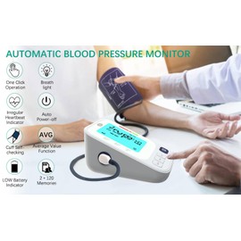 KARDIGI Blood Pressure Monitor, Upper Arm Electronic, Stores Up to 2 x 120 Readings. User Friendly with BP Log and Carrying Pouch. Digital Monitor
