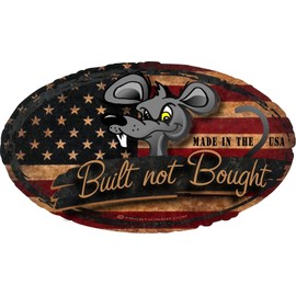 ProSticker 723 (One) 4"x 7" Rat Rod Series Built Not Bought Flag Decal Sticker