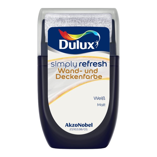 Dulux Simply Refresh Wall and Ceiling Paint, White Tester, 30