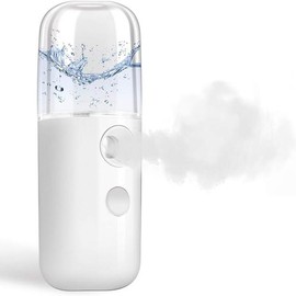 Nano Facial Steamer, Handy Mini Mister, USB Rechargeable Mist Sprayer, 30ml Visual Water Tank Moisturizing&Hydrating for Face, Daily Makeup, Skin Care, Eyelash Extensions Comfort - Color: white