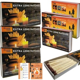 Extra Long Matches – Bryant & May 5 Boxes | Fireplace, Wood Burner, Candle & BBQ Safety Matches | Long Reach Easy Strike Matchsticks for Home, Stove, Fire Pit & Camping Use