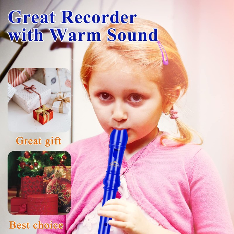 Eastrock Recorder German Soprano Instrument Recorder 3-Piece Beginner with Cleaning