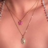 ALRNBY Butterfly Necklace for Women Dainty Pretty Pink/White/Black/Blue/Rose Red/Emerald Green