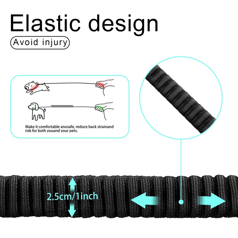 20” Strong Short Leash for Dog, Heavy Duty Bungee Dogs