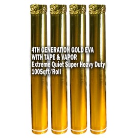 400SQFT AMERIQUE 4TH Generation High-Density Luxury Gold 2.5MM Thick EVA Foam Flooring Underlayment Padding with Tape & Vapor Barrier, Elasticized Closed-Cell Technology (Model: 691322312041)