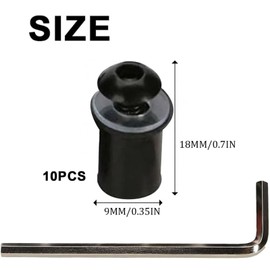 M5 Windscreen Screws, Fairing Windscreen Bolts, Motorcycle Windshield Mounting Screws, Windscreen Bolt Screws, Motorcycle Windshield Mounting Screws, 5 mm, Black, Pack of 10