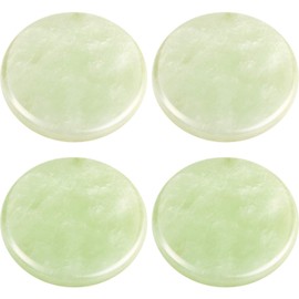 Eyelash Extension Jade Stone Glue Lashes Jade Stone Adhesive Pallet Fake Eye Lash Holder Base,Fake Eye Lash Makeup Tool 2 Inch (Green/4 Packs)