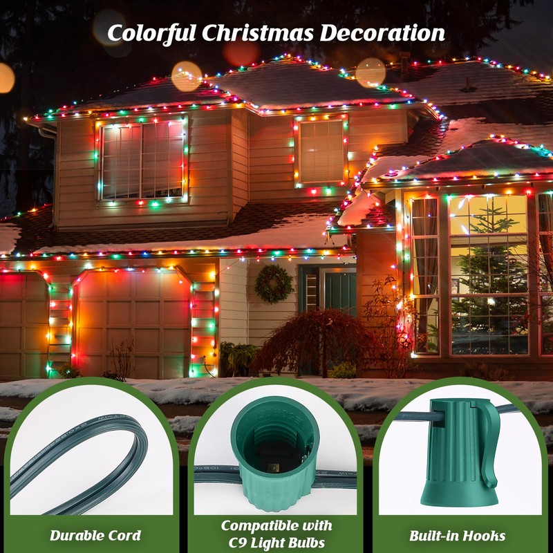 Brightever Commercial 500 FT C9 Christmas LED Lights String Outdoor,