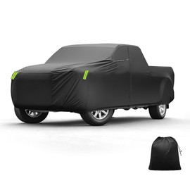 X AUTOHAUX Waterproof Truck Car Cover for 251-266 Inch Trucks All Weather Protection Anti-UV Windproof with Left Side Zipper and Mirror Pockets