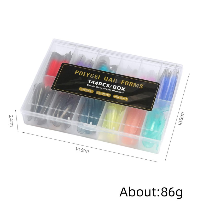 Desdemona 12 Type Dual Nail Forms 144 Pcs Builder Extension