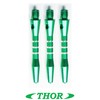 THOR-DARTS Unisex - Adult S_alu_green35_3stripes_3 Dart Shafts Green Short 1