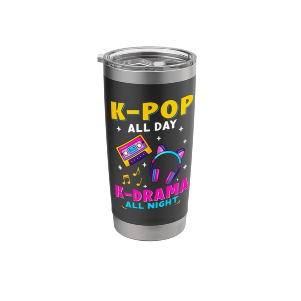 K-Pop All Day, K-Drama All Night Stainless Steel Insulated Tumbler