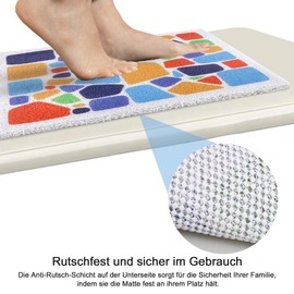 Corner Shower Mat Non-Slip 60 x 60 cm: Soft Comfort Non-Slip Mat for Shower with Drainage Holes, PVC Loofah Massage Bath Mat for Wet Areas - Quick Drying