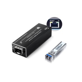 Mini Gigabit Fiber Media Transceiver SFP Ethernet up to 20km Single Mode Dual Fiber（SMDF） Media Converter 10/100/1000Base Tx to 100/1000Base FX to Fiber Converter, with SFP Slot USB-C Power Input