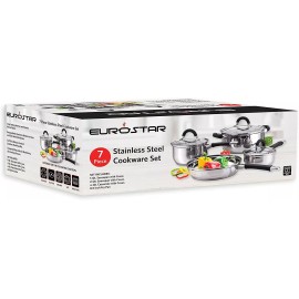 EUROSTAR 7 Piece Stainless Steel Cookware Set