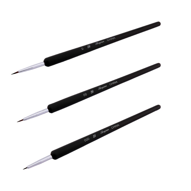 AKORD Professional Brown Nail Art Brushes with Nail Art Brush