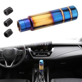cueclue 1 PC 5" Car Gear Lever Shifter Handle, Gear Stick Shifter Knobs, Aluminum Alloy Shifter Knob with 3 Threaded Adapters, Car Modified Gear Head, Fit Most Automatic Manual Vehicle (Blue)
