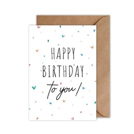 WBdesignz Birthday Card with Envelope - Colourful Card Happy Birthday To You - Card for Birthday (A6)