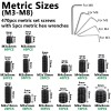 Aienxn 775PCS Metric +SAE Set Screw Assortment Kit Hex Socket