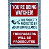 Harrington Signs YOU'RE BEING WATCHED SIGN 8"x12" NEW with Grommets