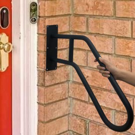 Wall Mounted handrail, Garage Railing with Matte Black Finished, Grab Bars for Garage, Porch, Garden 1 to 3 Steps Stairs(28.7" Length)