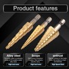 KATUR 3Pcs Classic Titanium Step Drill Bit Set, Universal Cone