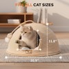 Cat Cave Bed with Washable Cushion and Ball, Handwoven Cotton