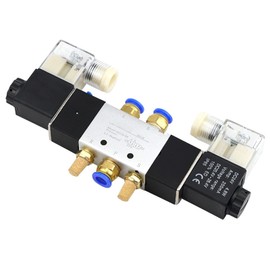 JVOZBZMWZ Solenoid Valve 220V Pneumatic 4V220-08 Air 5 Way 2 Position 1/4quot; Coil Alloy Internal DC 12V Electric DC 24V AC 110V 1Pcs (Color : 4v220-08, Size : AC 110V)