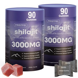 Pure Himalayan Shilajit Gummies for Men & Women - 100% Natural & Organic | 85+ Trace Minerals & Fulvic Acid | 180 Count | Individually Packaged