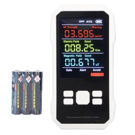 Electromagnetic Radiation Tester with Battery Handheld Digital High Frequency Radiation Detector White