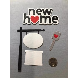 HANDMADE Die Cut  New Home Set  Scrapbook / Card Embellishment