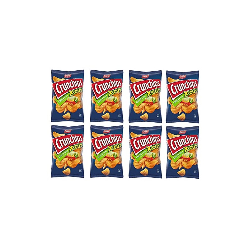 Lorenz Xcut Crunchips Chilli & Lime 150g Pack of 8