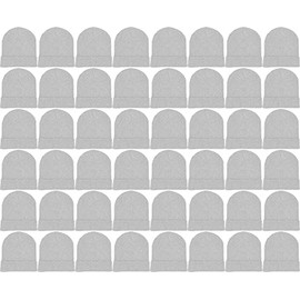48 Pack Winter Beanies, Bulk Cold Weather Warm Knit Skull Caps, Mens Womens Unisex Hats (Gray)